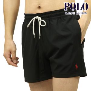 ポロ ラルフローレン メンズ スイムパンツ 正規品 POLO RALPH LAUREN 水着 ロゴ TRAVELER SWIM SHORT MID TRUNK BLACK 710910260｜mixon