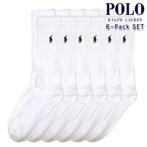 ポロ ラルフローレン メンズ 靴下 正規品 POLO RALPH LAUREN 6枚組 アンダーウェア ソックス 6 PACK・CASUAL CREW SOCKS 6PK SOCKS 821480PKZ3 100 WHITE