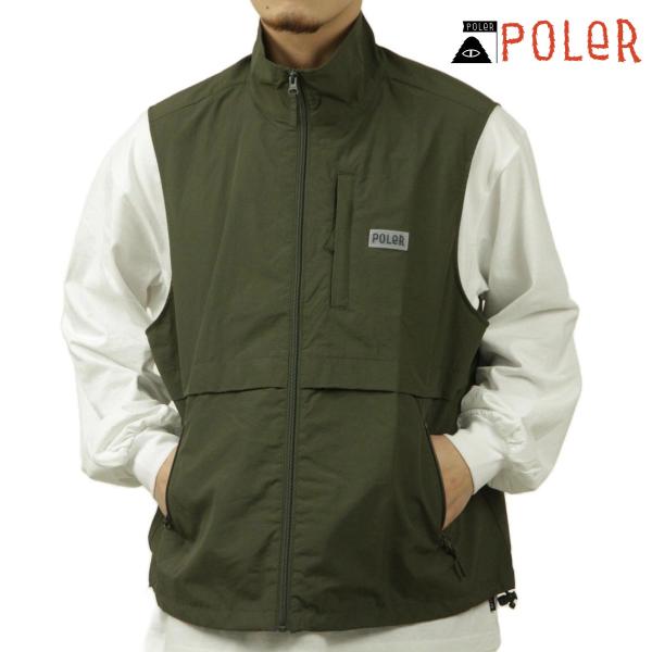 ポーラー メンズ ベスト 正規販売店 POLER ジップアップ ナイロン アウター SHIRRING...