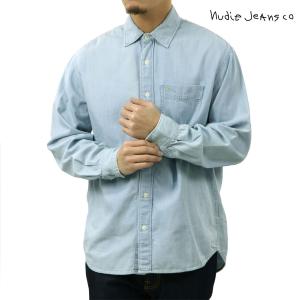 ヌーディージーンズ メンズ デニムシャツ 正規販売店 Nudie Jeans 長袖 ボタンダウン カジュアルシャツ FILIP CASUAL SUNKISSED DENIM SHIRT 140742 B26 DENIM Nudie Jeans（ヌーディージーンズ） メンズ デニムシャツ 正規販売店