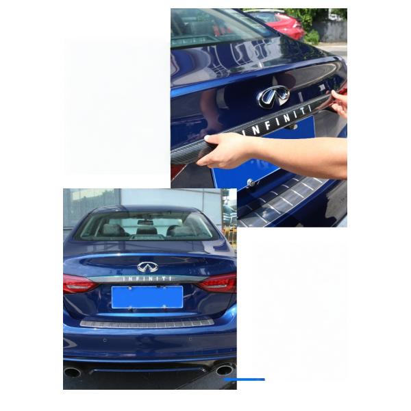 インフィニティV37前期/後期Q50/Q50L用 トランクガーニッシュ カーボンファイバー リアゲー...