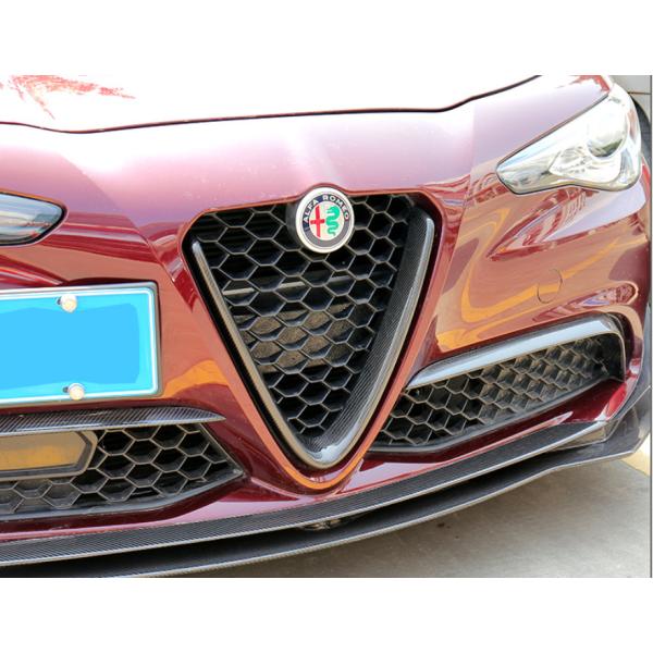アルファロメオ Giulia ジュリア ドライカーボン フロントグリル V字型 グリルトリム カバー...