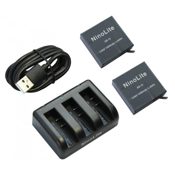 tkg』NinoLite 3点セット AB-10 バッテリー ２個 ＋ USB型 充電器 、Xiao...