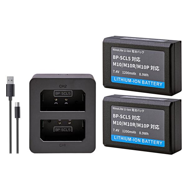 NinoLite ３点セット ライカ M10用 リチウムイオンバッテリー２個 ＋ デュアルバッテリー...