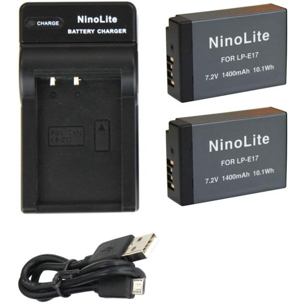 tkg』NinoLite 3点セット LP-E17 互換 バッテリー２個 + USB型 充電器 キャ...