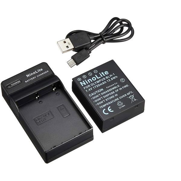 TKG』 オリンパス BLH-1 バッテリー と DC166 USB型充電器セット　BCH-1互換品...