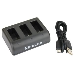 Tkg』 NinoLite GoPro MAX用 トリプルバッテリーチャージャー　バッテリー３個 同時充電可　ゴープロ MAX用充電器｜mixy4