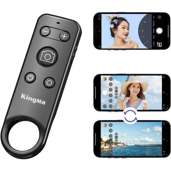 スマホ用 充電式 Bluetoothリモコン iPhone / Android 対応 写真や動画を撮...