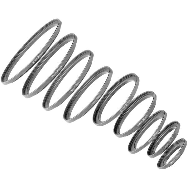 TKG』NinoLiteカメラレンズ用ステップアップリング９個セットプレミアム陽極酸化アルミ合金製4...