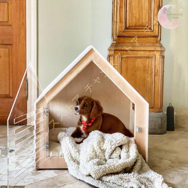 [JUI3N] 田園風 犬小屋 中小型犬用 犬舎 木製 ペットハウス 通気性犬舎 ドッグハウス 組み...