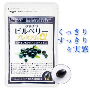 ビルベリープレミアムα ルテイン アントシアニン ポリフェノール サプリメント 30日分 メグスリノ木