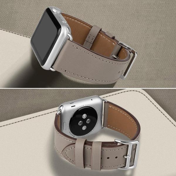 【互換品】アップルウォッチ バンド 本革ストラップ 社外品 シンプルカラー