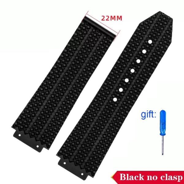 【互換品】ウブロ ビッグバン 互換 汎用品 時計ベルト交換 25x17x22mm ブラック