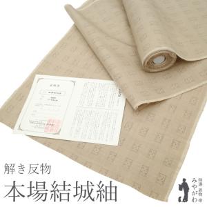 紬 着物 着尺 反物 正絹 新潟県 十日町 蕪重織物 花曇り 地紋織 先染め