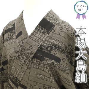 真綿紬 着物 正絹 袷 紬 みちのく 古代糸織 ぜんまい紬 市松