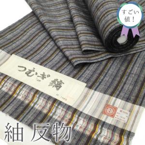 本場久留米絣 着物 着尺 反物 木綿 綿紬 手織り 藍染 濃藍地 ネイビー