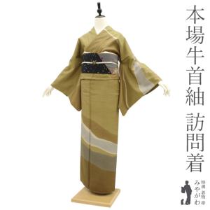 FINAL PRICE ／ 特選 牛首紬 着物 未使用 正絹 袷 カジュアル 白山工房