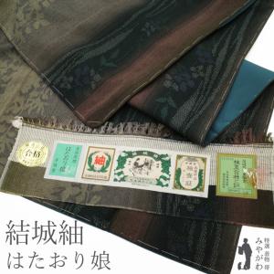 仕立て無料！ 美リペア 重要無形文化財 本場結城紬 地機 解き反物