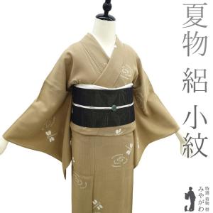 平和屋着物＊夏物　小紋　紗　草花文　黒地　正絹　逸品　AABB5923st 平和屋着物＊夏物 小紋 紗 草花文 黒地 正絹 逸品 AABB5923stの通販 by
