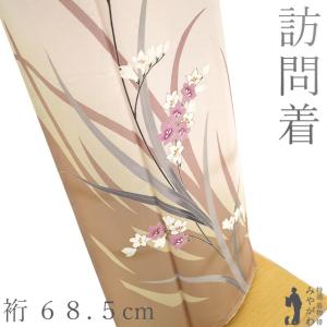 訪問着 着物 正絹 袷 手描き友禅 金駒刺繍 染め分け地 四季の花 春 秋