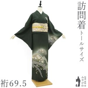 すごい値！ 紬 訪問着 袷 着物 未使用 正絹 紺色 宇宙 銀河 作家物 美