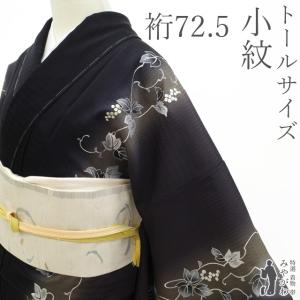 小紋 着物 斉藤三才 正絹 袷 作家物 手染め グレー 縞 幾何学