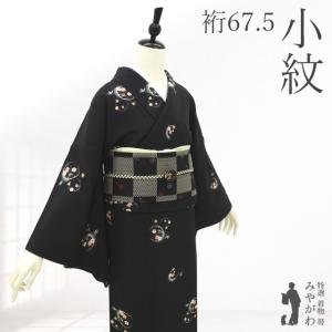 本場大島紬 着物 未使用 正絹 白大島 雪輪 草花柄 蝶 9マルキ カタス