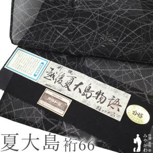 夏物 本場大島紬 着物 未使用 正絹 夏大島 単衣 ホワイトグレー リーフ