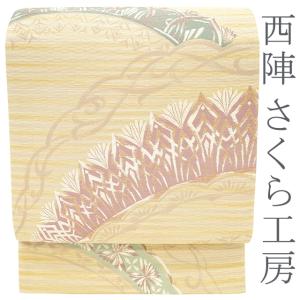 すごい値！袋帯 正絹 伝統工芸士 箔屋清兵衛 本金箔 金箔糸 灰紫 横段 名物裂門道 中古 フォーマル 仕立て上がり みやがわ neb00627 すごい値！袋帯 正絹 伝統工芸士 箔屋清兵衛 本金箔 金箔糸 灰紫 横段