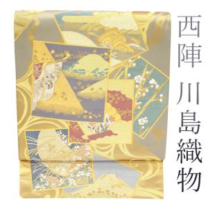 袋帯 京都 西陣 華翔苑 藤本仁 正絹 プラチナ箔 ゴールド 金 華文 花