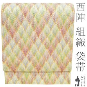 袋帯 龍村晋 傳匠名錦 全通 名物金剛金襴錦 工芸帯 多色 縞 金糸