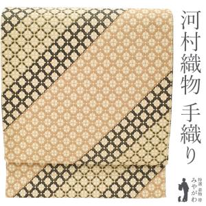 袋帯 京都 西陣 となみ織物 となみ帯 正絹 はくば錦 黒地 花菱 花文