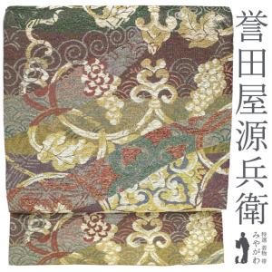 ✨SALE✨ 京都西陣　【 となみ織物 】　正絹　袋帯　松竹梅文様 袋帯 京都 西陣 となみ織物 となみ帯 正絹 国風錦 本金箔 青褐色