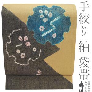 袋帯 リサイクル フォーマル 本場筑前博多織 佐賀錦 伝統工芸士 上石辰男 古代草木名物裂 金糸 黒 中古 仕立て上がり みやがわ sb54983 袋帯 リサイクル フォーマル 本場筑前博多織 佐賀錦 伝統工芸士 上石