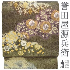 袋帯 未使用 フォーマル 正絹 手刺繍 蘇州刺繍 引箔地 金色地 菊 草花