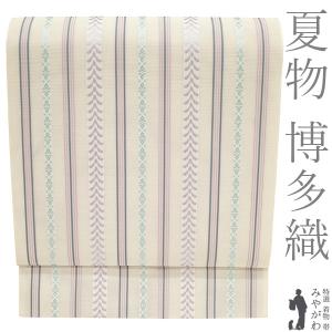 夏物 名古屋帯 麻 夏帯 未使用 八寸 ベージュ 無地 市松 ざっくりと