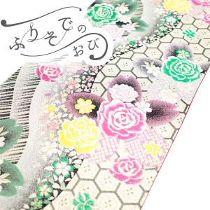 振袖用 袋帯 西陣 フォーマル 着物 成人式 結婚式 振袖 リサイクル 販売 購入 正絹 金糸 黒 紫 蘭 桜 中古 仕立て上がり みやがわ sb9509 30%OFFで￥19800→13860 振袖用 袋帯 西陣 フォーマル 着物 成人式