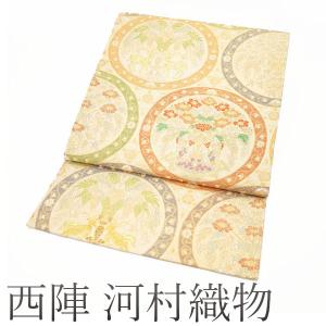 本袋帯 京都 西陣 川島織物 高級 本金 正絹 絹 金糸 色紙文 名物裂