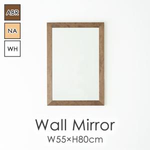 ミラー 鏡 壁掛け おしゃれ ウォールミラー 姿見 木枠 長方形 55×80 かがみ 壁掛 北欧 シンプル 日本製｜miyaguchi