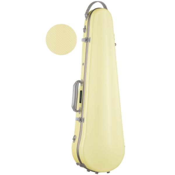 ヴァイオリンケース カーボンマック CFV-2 スリム バターイエロー グレーライン