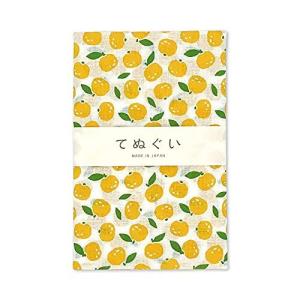 ゆず 小紋柄 切りっぱなし 手ぬぐい 