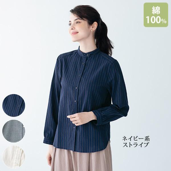 大人 おしゃれ ブラウス ミセスファッション レディース 春秋 / 丸襟デザインシャツ / 40代 ...