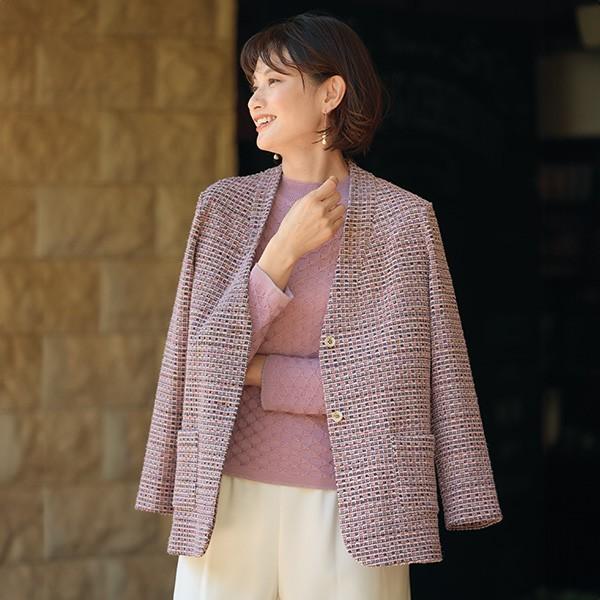 ジャケット アウター レディース おしゃれ 春 秋冬 ミセス シニア ファッション 40代 50代 ...