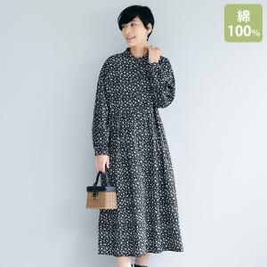 ワンピース きれいめ おしゃれ 春 ミセス シニア ファッション 40代 50代 60代 70代 イスタイーレ 小花プリントワンピース ista-ire