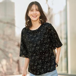 ブラウス シャツ レディース おしゃれ 春夏 ミセス シニア ファッション 40代 50代 60代 70代 ハート柄 ケープ風ブラウス