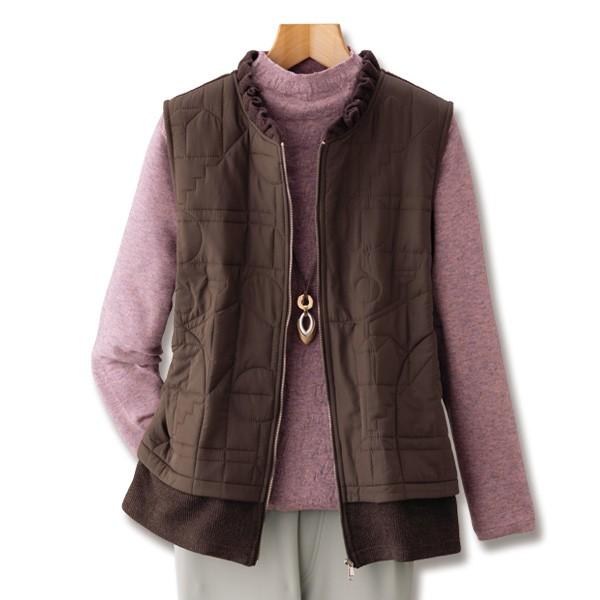 ベスト ジレ レディース おしゃれ 秋冬 ミセス シニア ファッション 40代 50代 60代 70...