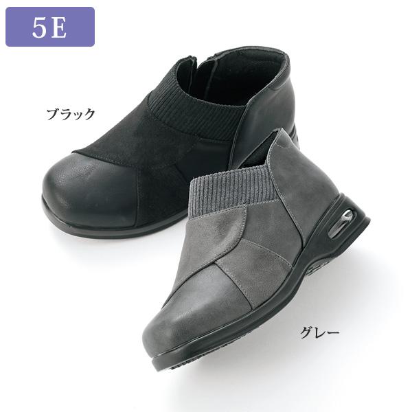 大人 おしゃれ シューズ レディース 異素材コンビ幅広アンクルシューズ 40代 50代 60代 70...