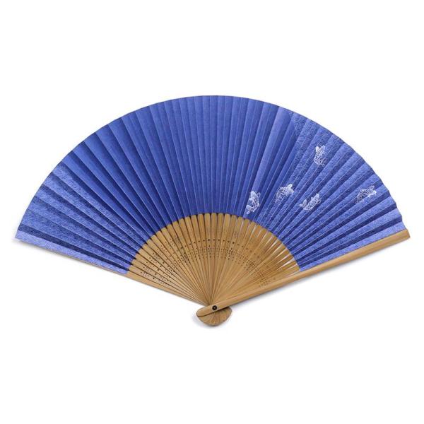 両面貼り 招福扇子 75型35間 ごりやく 五鯉躍 男性用 和柄 コトバアソビ