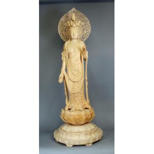 木彫仏像 最上稲荷像 総高21cm つげ材木地仕上 : 有限会社みやこ仏像