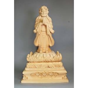 木彫仏像 最上稲荷像 総高21cm つげ材木地仕上 : 有限会社みやこ仏像